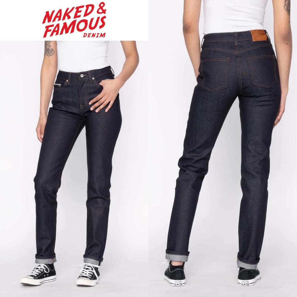 Naked & Famous Womens Selvedge Japanese Denim Nightshade Jean 28 High Skinny